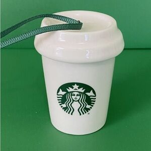 Starbucks Holiday Christmas Ornament Coffee To-GoCup,Travel Mug w/Siren Logo EUC